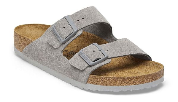Birkenstock Birkenstock Arizona Suede Leather Narrow Fit Stone Coin