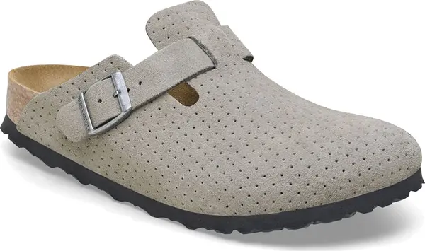 Birkenstock Birkenstock Boston BS Suede Embossed Regular Fit Unisex - Сандали Birkenstock - Сив - 1027040-5.5 - Size: 5.5