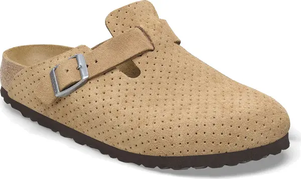 Birkenstock Birkenstock Boston BS Suede Embossed Regular Fit Unisex - Сандали Birkenstock - Светло кафяв - 1026948-3.5 - Size: 3.5