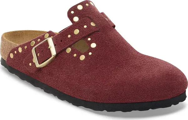 Birkenstock Birkenstock Boston Rivet Suede Leather Regular Fit Unisex - Сандали Birkenstock - Бордо - 1030403-8 - Size: 8
