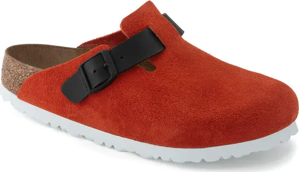 Birkenstock Birkenstock Boston Suede Leather Narrow fit Unisex - Сандали Birkenstock - Червен - 1025971-8 - Size: 8