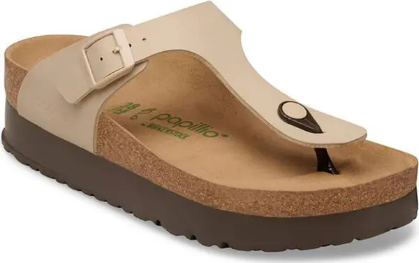 Birkenstock Birkenstock Gizeh Flex Platform Birko-Flor Regular Fit Sandcastle Жени - Сандали Birkenstock - Светло кафяв - 1031205-4.5 - Size: 4.5