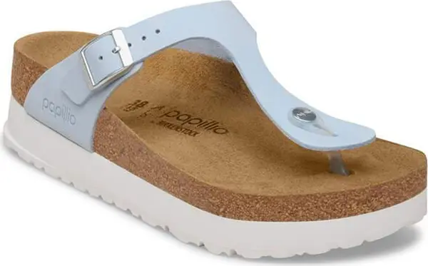 Birkenstock Birkenstock Gizeh Flex Platform Nubuck Leather Regular Fit Baby Blue Жени - Сандали Birkenstock - Син - 1031217-8 - Size: 8