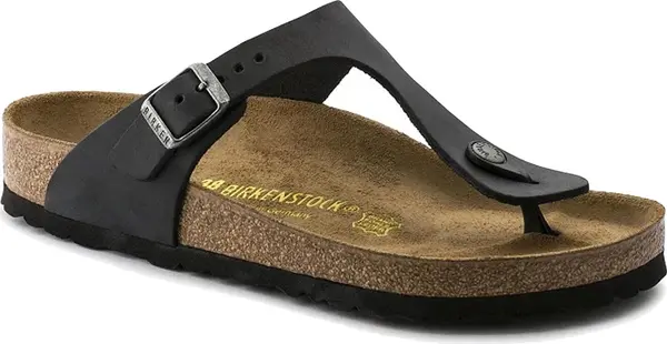 Birkenstock Birkenstock Gizeh Oiled Leather Black Regular Fit Жени - Сандали Birkenstock - Черен - 845251-5.5 - Size: 5.5