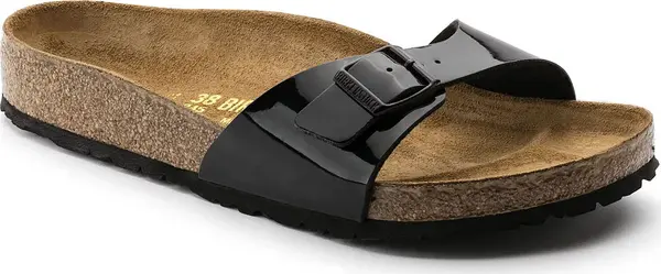 Birkenstock Birkenstock Madrid Birko-Flor Patent Regular Fit Black 40301 Жени - Сандали Birkenstock - Черен - 40301-4.5 - Size: 4.5