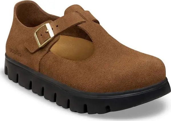 Birkenstock Birkenstock Paris Chunky Suede Leather Narrow Fit Dark Tea Жени - Сандали Birkenstock - Кафяв - 1031231-5 - Size: 5