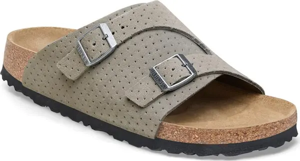Birkenstock Birkenstock Zürich Suede Embossed Regular Fit Unisex - Сандали Birkenstock - Сив - 1027071-5.5 - Size: 5.5