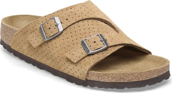 Birkenstock Birkenstock Zürich Suede Embossed Regular Fit Unisex - Сандали Birkenstock - Светло кафяв - 1027036-7.5 - Size: 7.5