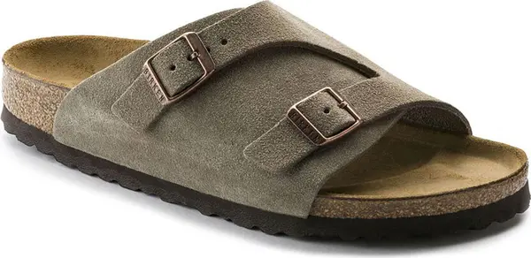 Birkenstock Birkenstock Zürich Suede Leather Regular Fit Мъже - Сандали Birkenstock - Сив - 0050461-7 - Size: 7