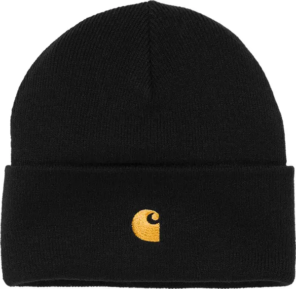 Carhartt WIP Carhartt WIP Chase Beanie Black Gold Unisex - Чапки Carhartt WIP - Черен - I026222_00F_XX-One-size - Size: One size