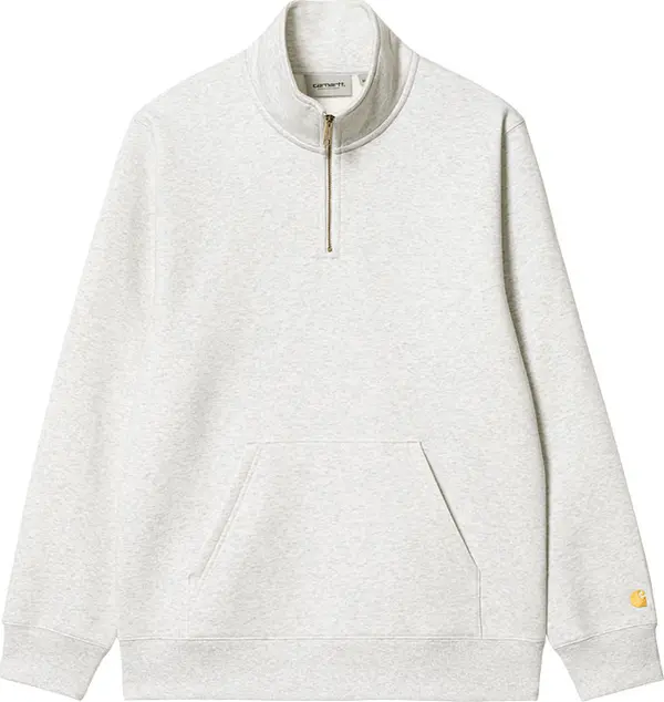 Carhartt WIP Carhartt WIP Chase Neck Zip Sweatshirt Ash Heather Мъже - Суитшърти и блузи с качулка Carhartt WIP - Сив - I033665_00J_XX-M - Size: M