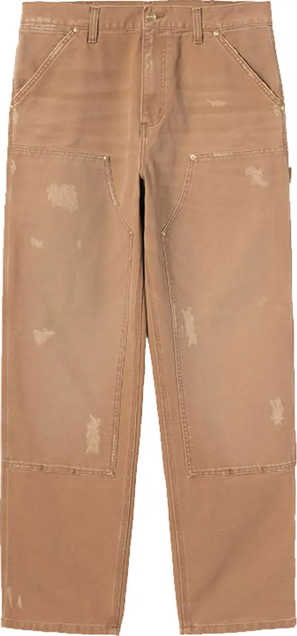 Carhartt WIP Carhartt WIP Double Knee Pant 'Dearborn' Canvas Мъже - Панталони Carhartt WIP - Кафяв - I036274_HZ_B7-32-32 - Size: 32-32