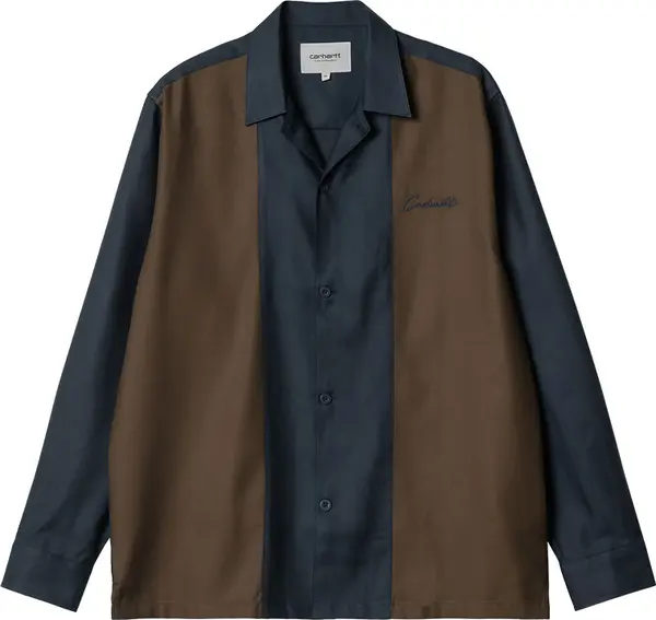 Carhartt WIP Carhartt WIP L/S Delaney Shirt Mizar Мъже - Риза Carhartt WIP - Син - I034381_2PM_XX-XL - Size: XL