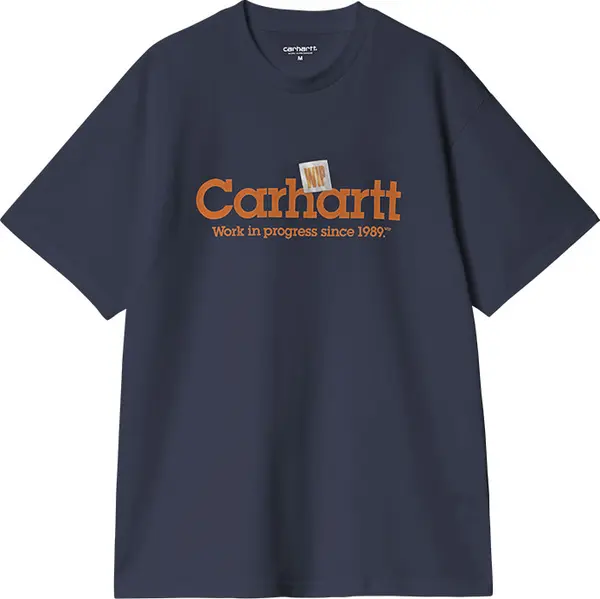 Carhartt WIP Carhartt WIP S/S Label Script T-Shirt Blue Мъже - Тениски Carhartt WIP - Син - I034421_01_XX-M - Size: M