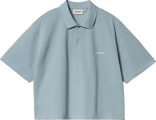 Carhartt WIP Carhartt WIP W' S/S Carhartt Script Polo TS Жени - Тениски Carhartt WIP - Син - I034553_0F4_XX-M - Size: M
