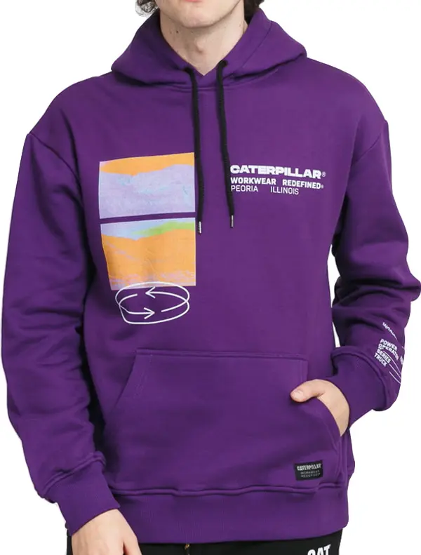 Caterpillar Caterpillar Fashion Pocket Hoodie Purple Мъже - Суитшърти и блузи с качулка Caterpillar - Лилав - 2910521-PRL-L - Size: L