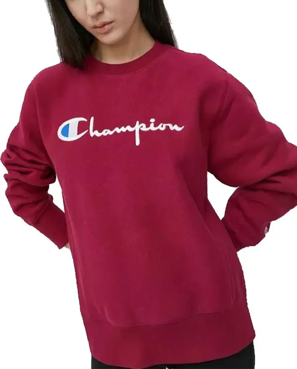 Champion Champion Crewneck Sweatshirt DarkPink Жени - Суитшърти и блузи с качулка Champion - Бордо - 114612-RS510-S - Size: S