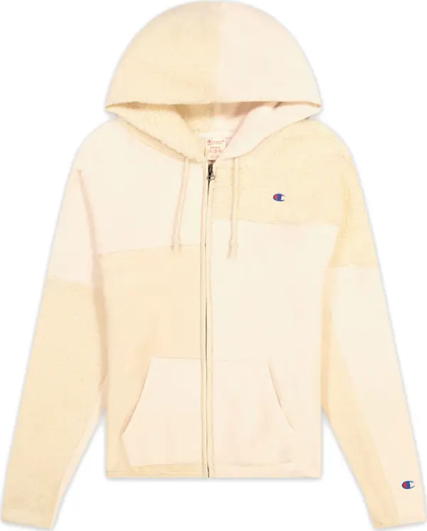 Champion Champion Patchwork Velour Fleece ZIP-UP Hoodie Жени - Суитшърти и блузи с качулка Champion - Бял - 113506-F20-YS094-M - Size: M