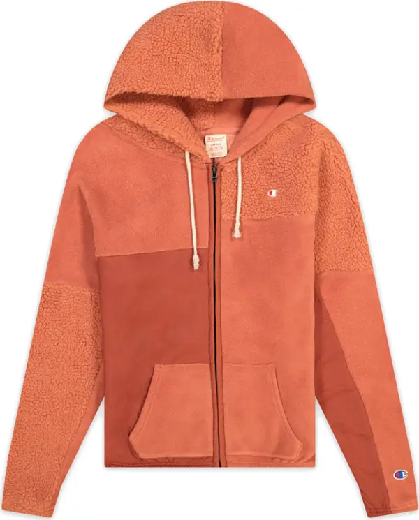 Champion Champion Patchwork Velour Fleece ZIP-UP Hoodie Жени - Суитшърти и блузи с качулка Champion - Оранжев - 113506-F20-RS045-L - Size: L