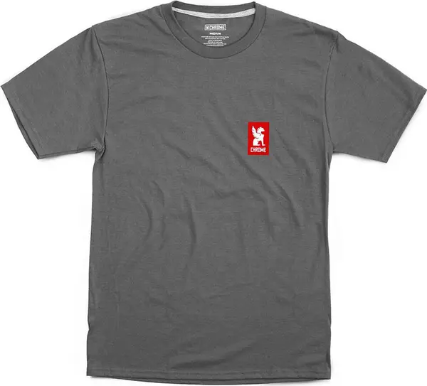 Chrome Chrome Industries Vertical Red Logo Tee Мъже - Тениски Chrome - Сив - AP-459-CHRD-NA-XL - Size: XL