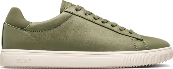 Clae Clae Bradley Olive Leather Unisex - Спортни обувки Clae - Зелен - CL23ABR07-7 - Size: 7