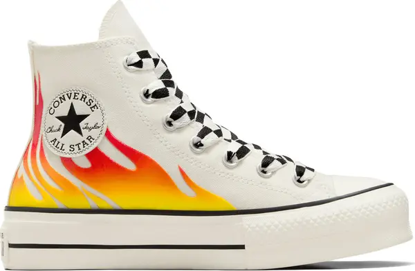 Converse Converse Chuck Taylor All Star Lift Platform Flames Жени - Спортни обувки Converse - Бял - A07892C-5 - Size: 5