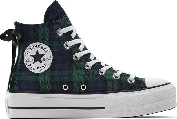 Converse Converse Chuck Taylor All Star Lift Platform Plaid Жени - Спортни обувки Converse - Зелен - A13879C-7 - Size: 7