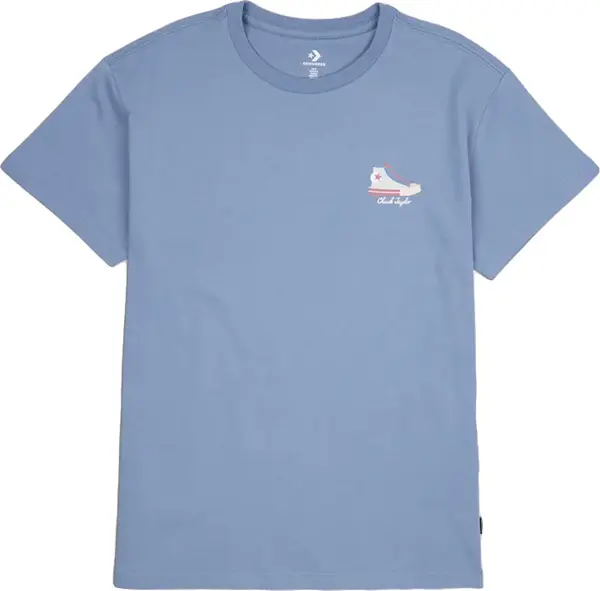 Converse Converse Chuck Taylor High Top Graphic T-Shirt Жени - Тениски Converse - Син - 10022975-A03-XS - Size: XS