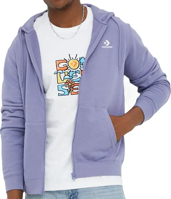 Converse Converse Classic Hoodie Мъже - Суитшърти и блузи с качулка Converse - Лилав - 10023871-A11-XS - Size: XS