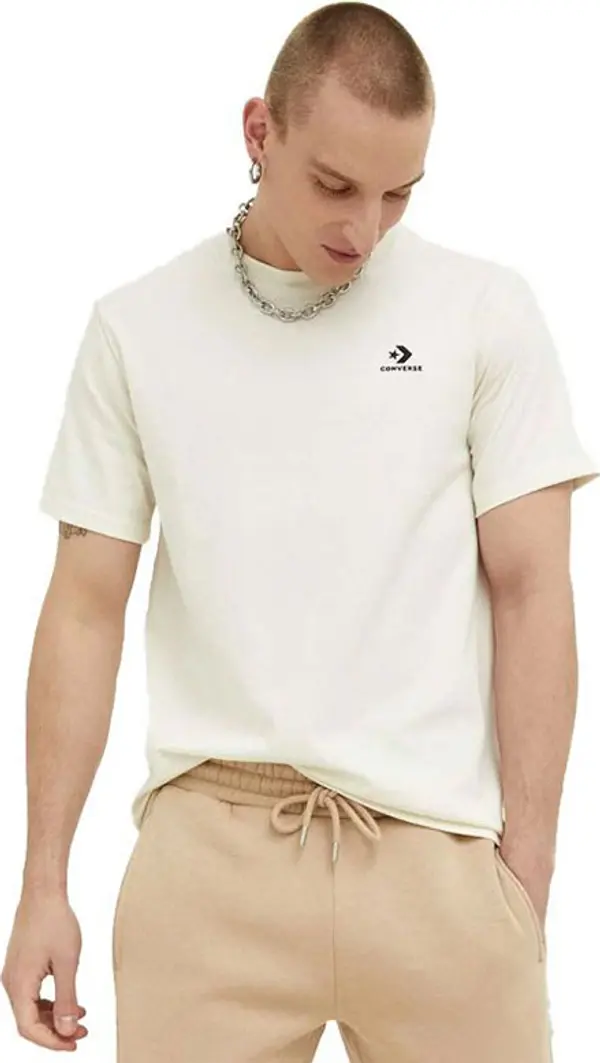 Converse Converse Go-To Embroidered Star Chevron Standard-Fit  Мъже - Тениски Converse - Светло кафяв - 10023876-A19-M - Size: M