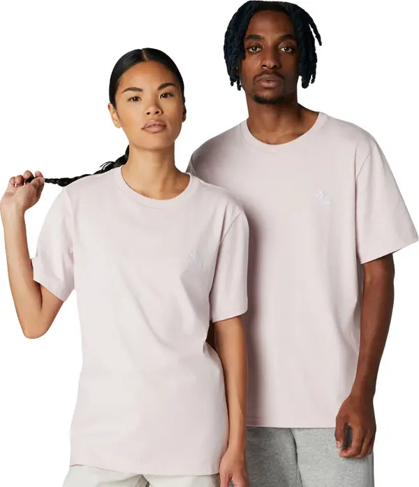 Converse Converse Go-To Embroidered Star Chevron Standard Fit T-Shirt Unisex - Тениски Converse - Розов - 10023876-A08-XS - Size: XS