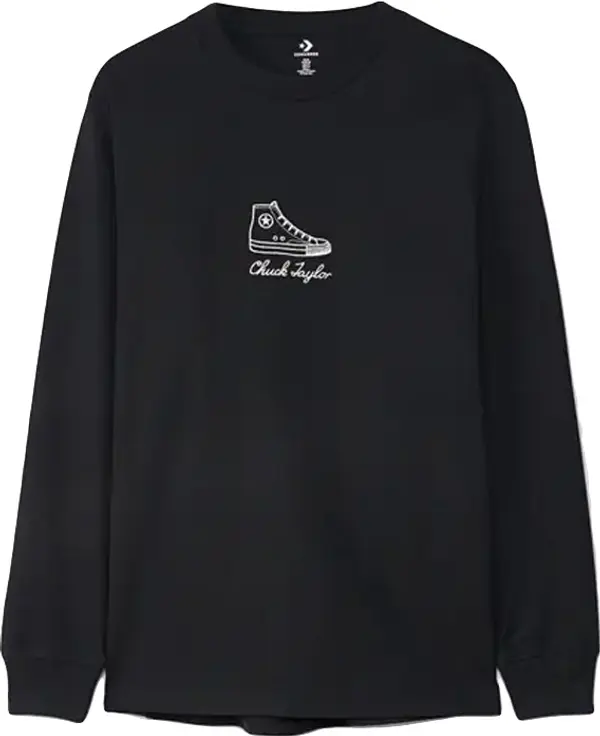 Converse Converse Icon Signature Long Sleeve T-Shirt Мъже - Тениски Converse - Черен - 10023637-A01-M - Size: M