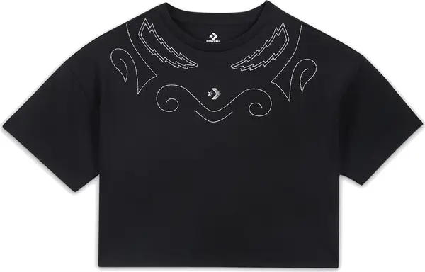 Converse Converse Proud To Be Oversized Cropped T-Shirt Жени - Тениски Converse - Черен - 10027209-A01-XS - Size: XS