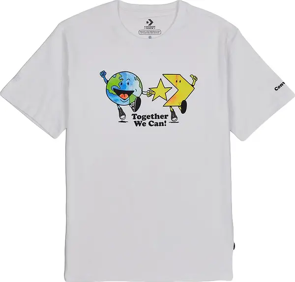 Converse Converse Renew Together We Can Tee White Мъже - Тениски Converse - Бял - 10023059-A02-M - Size: M