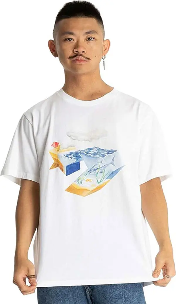 Converse Converse Star Chevron Ocean T-Shirt Мъже - Тениски Converse - Бял - 10024746-A02-L - Size: L