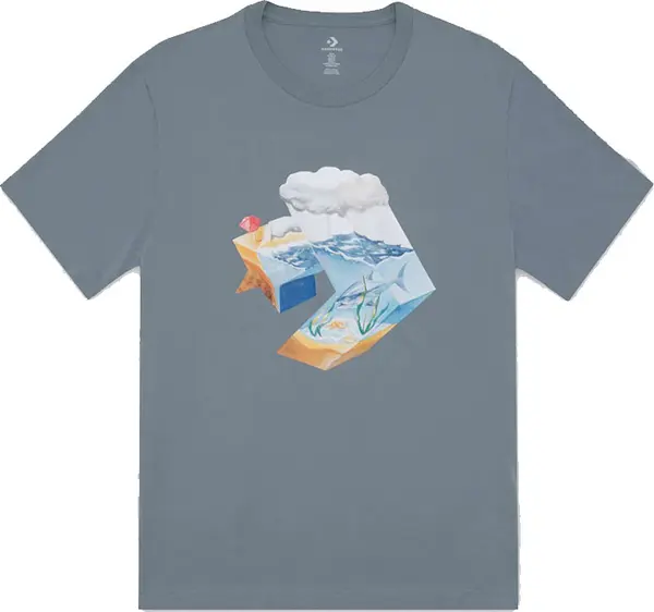 Converse Converse Star Chevron Ocean T-Shirt Мъже - Тениски Converse - Син - 10024746-A03-M - Size: M