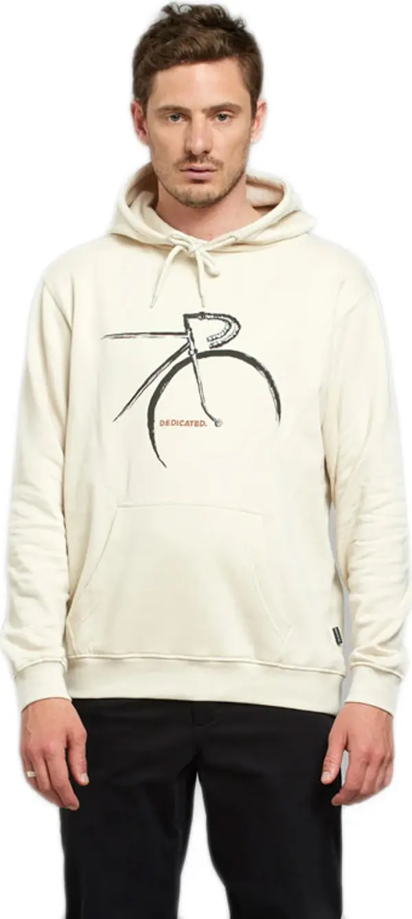 Dedicated Dedicated Hoodie Falun Side Bikes Oat White Мъже - Суитшърти и блузи с качулка Dedicated - Бял - 21125-L - Size: L