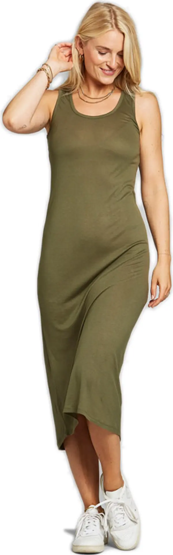 Dedicated Dedicated Jersey Dress Kristinehamn Leaf Green Жени - рокля Dedicated - Зелен - 18716-S - Size: S