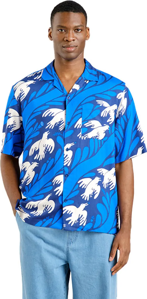 Dedicated Dedicated Shirt Marstrand The Phoenix Blue Мъже - Риза Dedicated - Син - 22724-S - Size: S