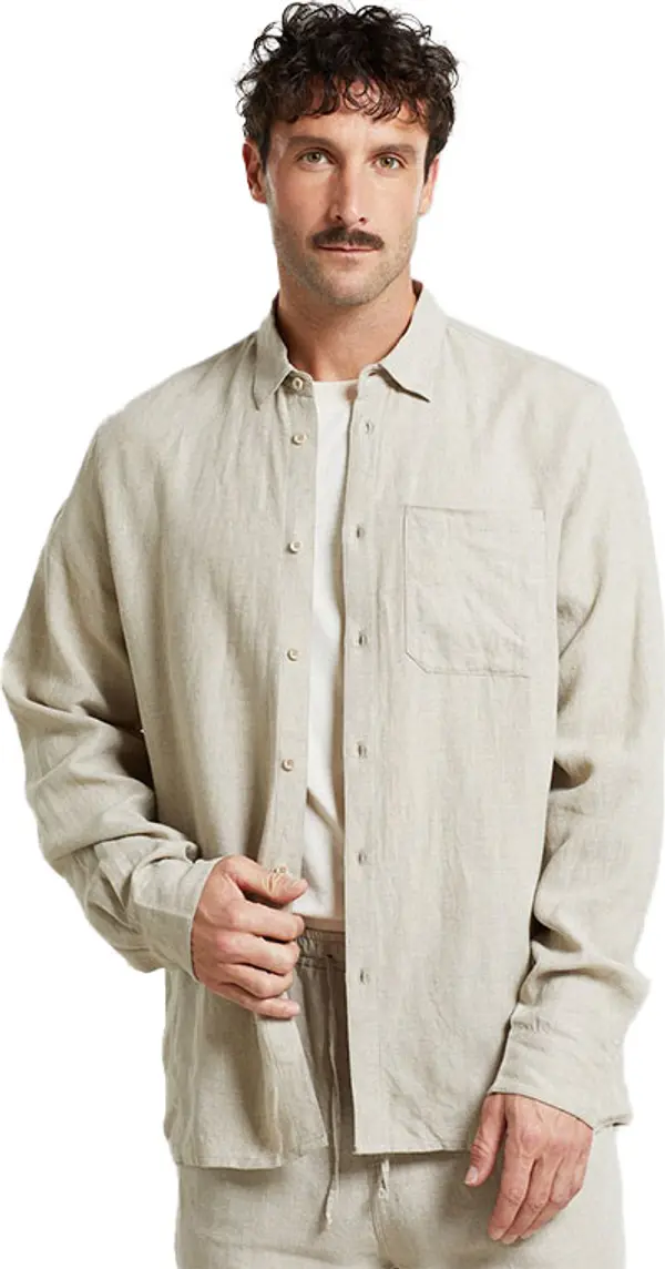 Dedicated Dedicated Shirt Rute Linen Ecru Мъже - Риза Dedicated - Бял - 21888-L - Size: L