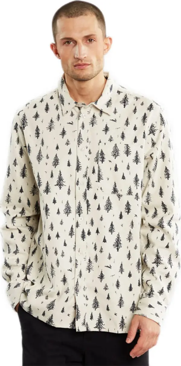 Dedicated Dedicated Shirt Rute Pen Forest Bone Мъже - Риза Dedicated - Бял - 20112-L - Size: L