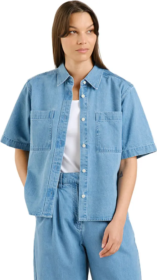 Dedicated Dedicated Shirt Stensvik Denim Light Blue Жени - Риза Dedicated - Син - 22636-L - Size: L