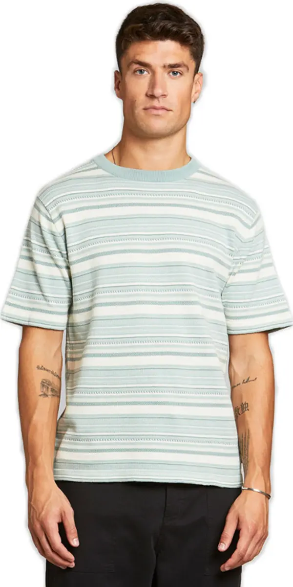 Dedicated Dedicated Short Sleeve Knitted T-shirt Husum Mint Мъже - Тениски Dedicated - Зелен - 18540-M - Size: M