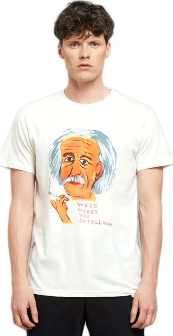 Dedicated Dedicated Stockholm Shrigley Weed Off White Мъже - Тениски Dedicated - Бял - 21060-M - Size: M