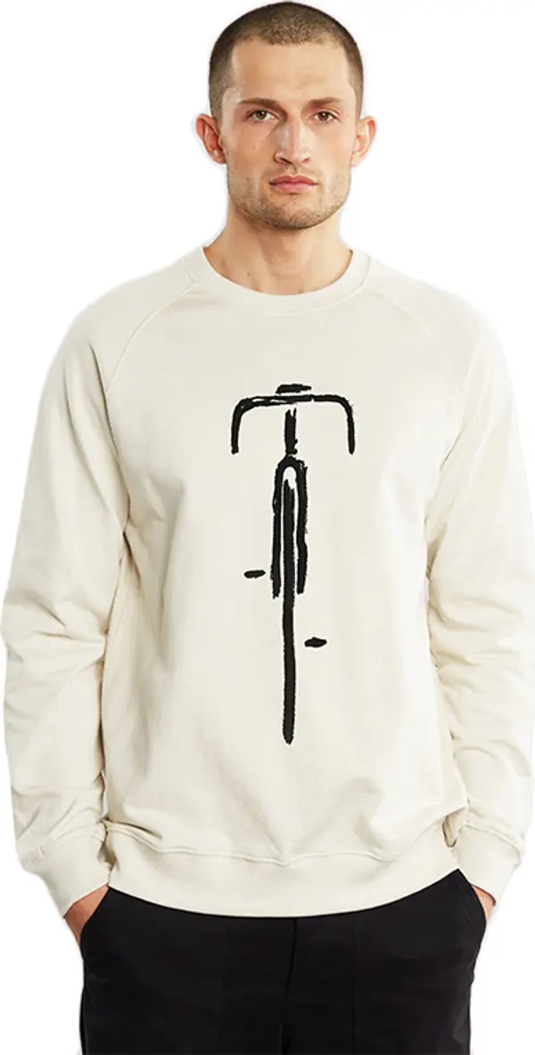 Dedicated Dedicated Sweatshirt Malmoe Bike Front Oat White Мъже - Суитшърти и блузи с качулка Dedicated - Бял - 20556-L - Size: L
