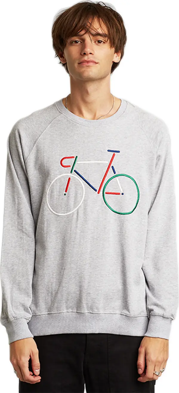 Dedicated Dedicated Sweatshirt Malmoe Color Bike Grey Melange Мъже - Суитшърти и блузи с качулка Dedicated - Сив - 16348-L - Size: L