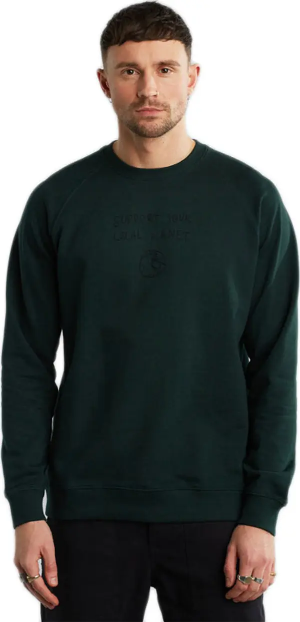 Dedicated Dedicated Sweatshirt Malmoe Local Planet Dark Green Мъже - Суитшърти и блузи с качулка Dedicated - Зелен - 18824-XL - Size: XL