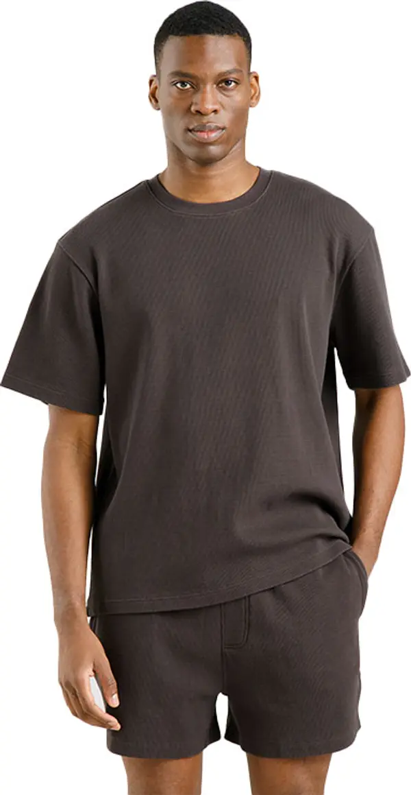 Dedicated Dedicated T-shirt Danviken Waffle Phantom Black Мъже - Тениски Dedicated - Черен - 22766-M - Size: M