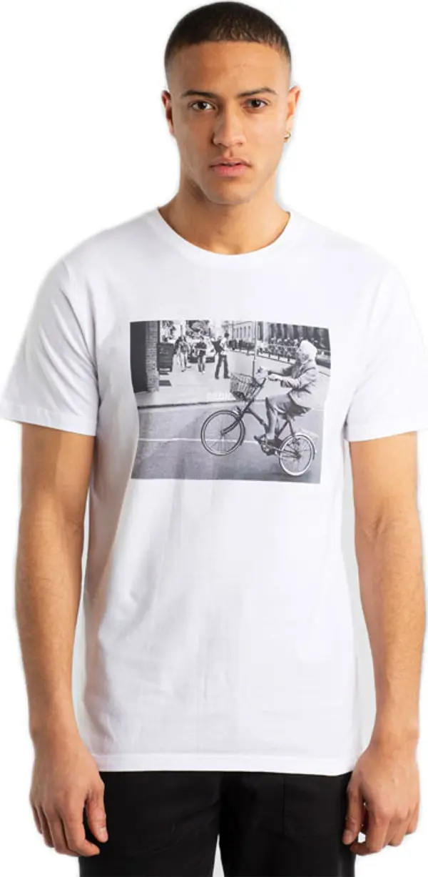 Dedicated Dedicated T-shirt Stockholm Bike Wheelie Мъже - Тениски Dedicated - Бял - 18014-S - Size: S
