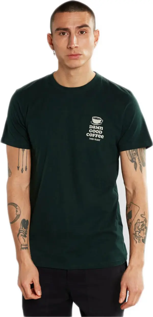 Dedicated Dedicated T-shirt Stockholm Good Coffee Dark Green Мъже - Тениски Dedicated - Зелен - 20248-L - Size: L